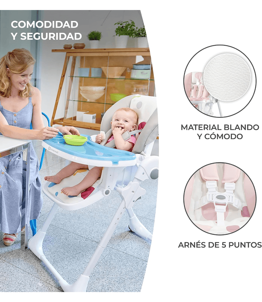 Mejores tronas para bebés con un material blando y cómodo.